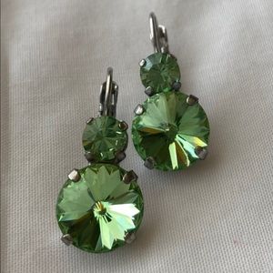 Swarovski Peridot Leverback Earrings